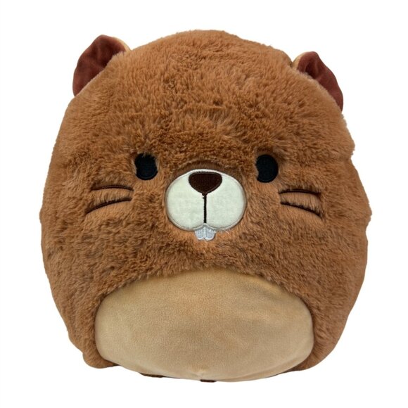 Squishmallows Fuzzamallows Beaver Plush Toy 10" Soft Brown Stuffed Animal - Picture 1 of 7